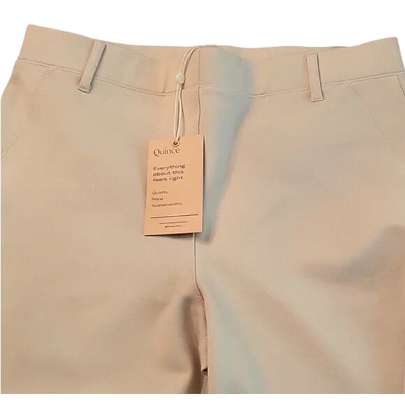 Quince Ponte Pant Ultra Stretch Straight Leg Ecru Sz M #111 - Picture 4 of 4